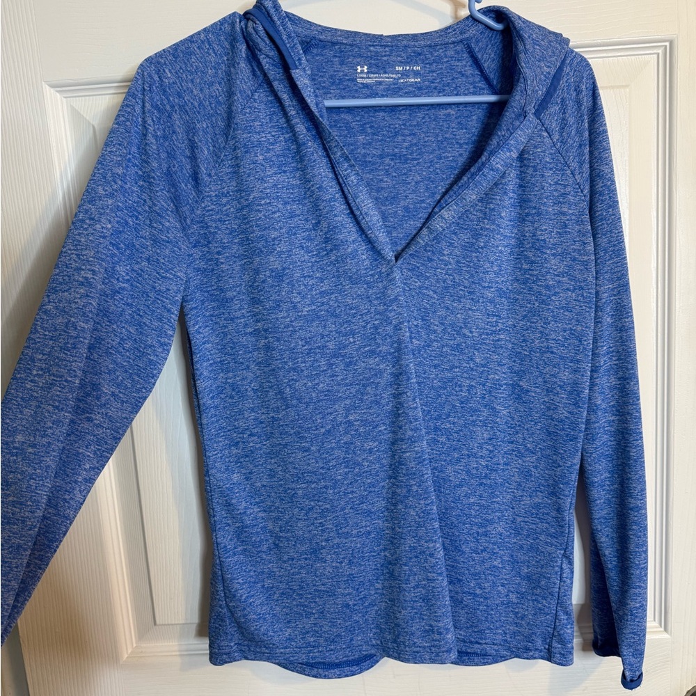 Under Armour Blue Fitted Long Sleeve Polo Sweatshirt